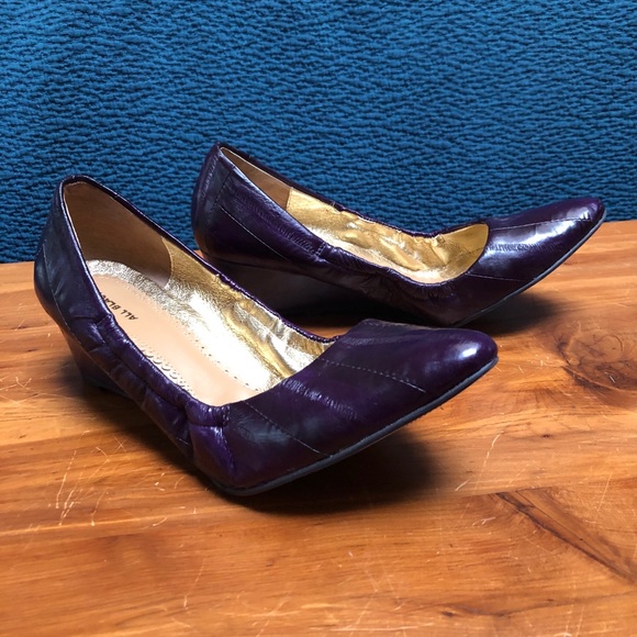 All Black purple wedges sz 9 - Picture 2 of 7